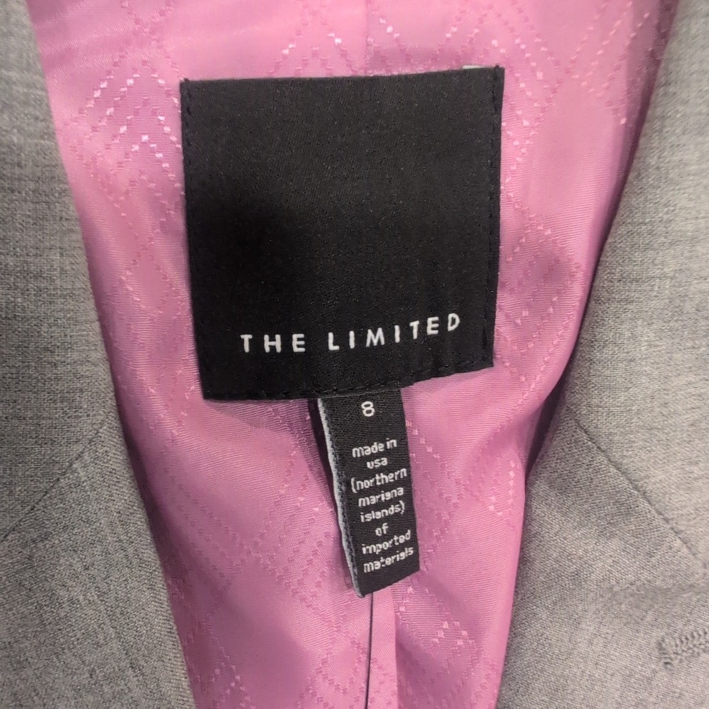The Limited Womens Gray Classic One Button Blazer Suit Jacket Size 8 NWT - Picture 2 of 4